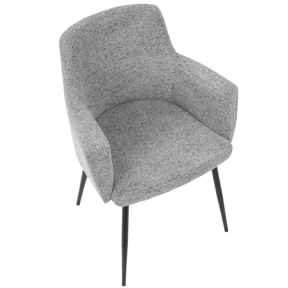 Gray Faux Leather Upholstered Arm Chair with Wood and Metal Frame