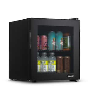 17 in. 60-Can Beverage Refrigerator with Glass Door in Black, Freestanding or Countertop Mini Fridge
