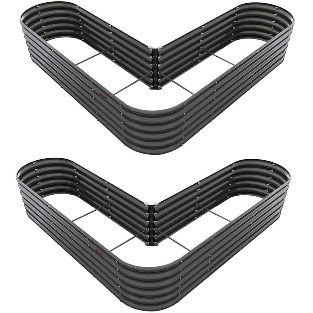 2 Pack 6.75 ft.. L x 6.75 ft.. W x 1.5 ft.. H Gray Heart-Shaped Steel Outdoor Garden Bed price history on PriceWatchPro