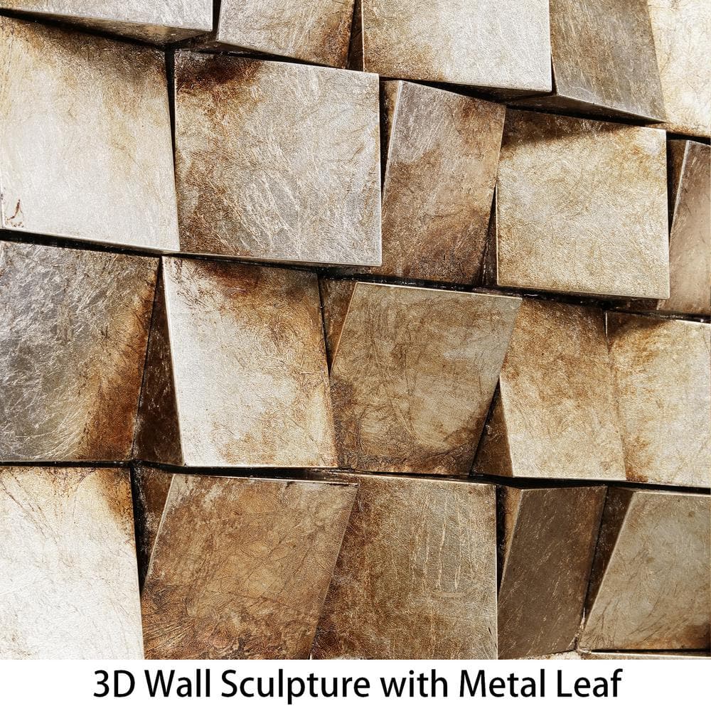Harvest Light 72" Textured Wooden Block Wall Sculpture