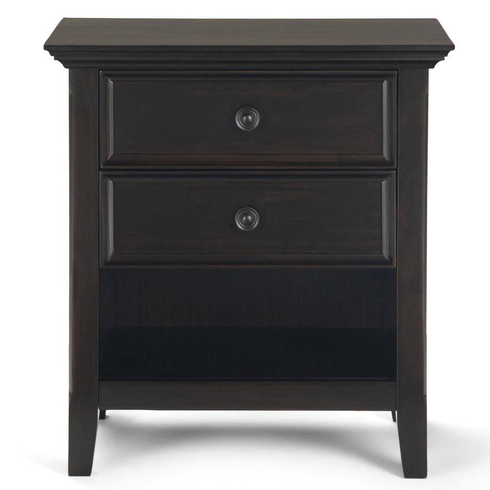 Amherst Hickory Brown Solid Pine 2-Drawer Nightstand with Shelf