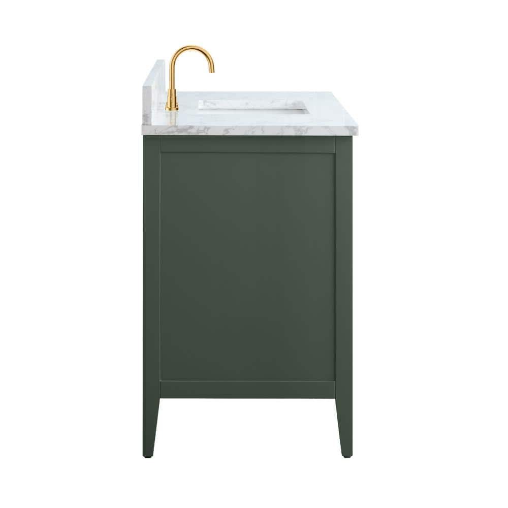 48'' Vintage Green Single Bathroom Vanity with Marble Top