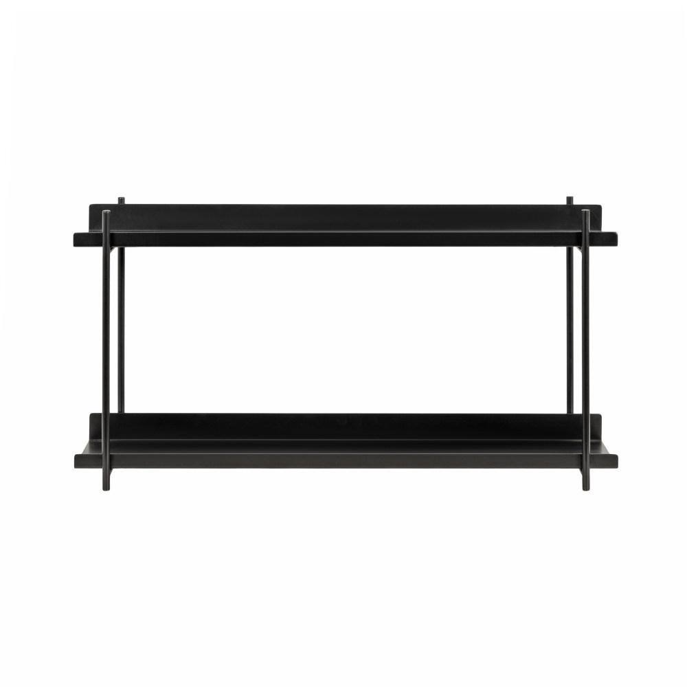 Dominic Black Metal 2-Tier Floating Wall Shelf