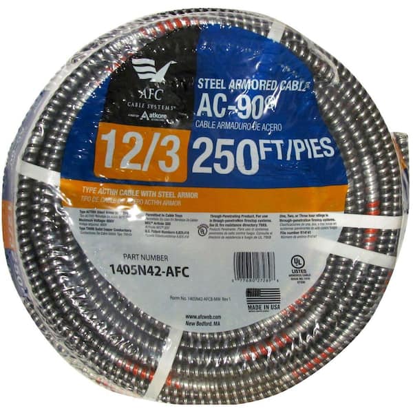 AFC Cable Systems 12/3 x 250 ft. BX/AC-90 Solid Cable