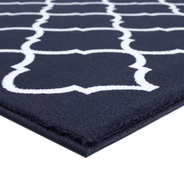 Kumar Rugs & Carpet Handmade Modern Non-Shedding Stain Resistant Living Room Bedroom Area Rug 5' x 8',White Navy Home Kumar Rugs & Carpet Handmade Modern Non-Shedding Stain Resistant Living Room Bedroom Area Rug 5' x 8',White Navy Home