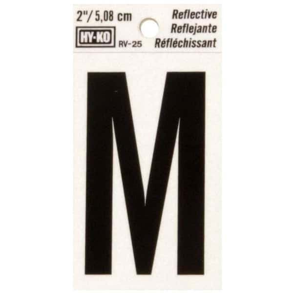 HY-KO 2 in. Self-Adhesive Vinyl Reflective Letter M
