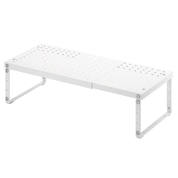 2-Shelf Black Expandable Adjustable Stackable Heavy Duty Metal Kitchen Countertop Organizer Shelf Riser