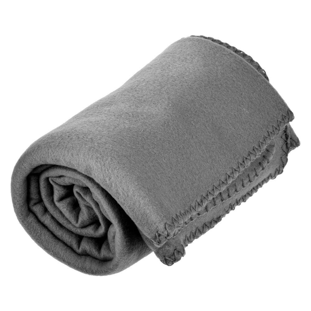 Gray 50" x 60" Soft Plush Fleece Throw Blanket