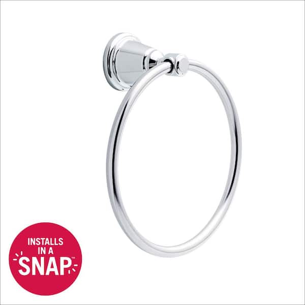 Foundations Design Series Wall Mounted Round Closed Towel Ring Bath Hardware Accessory in Polished Chrome
