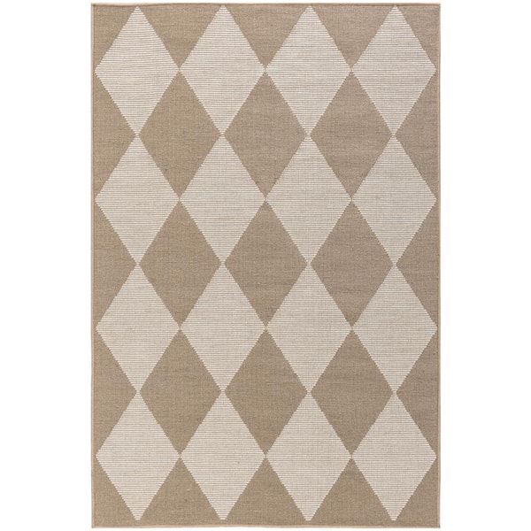 Nourison Washable Modern Jute Natural Ivory 4 ft. x 6 ft. Geometric Contemporary Area Rug