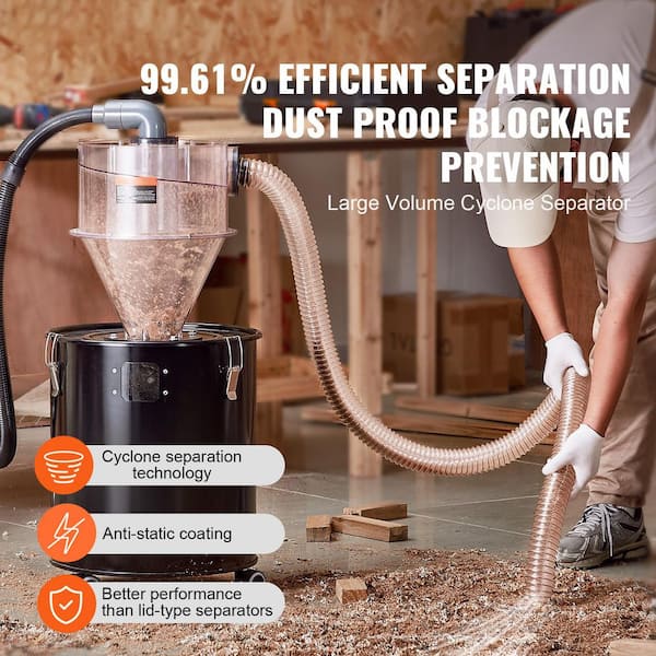 SKYSHALO Dust Cyclone Kit, 4 in. ABS Retrofit Separator for Dust