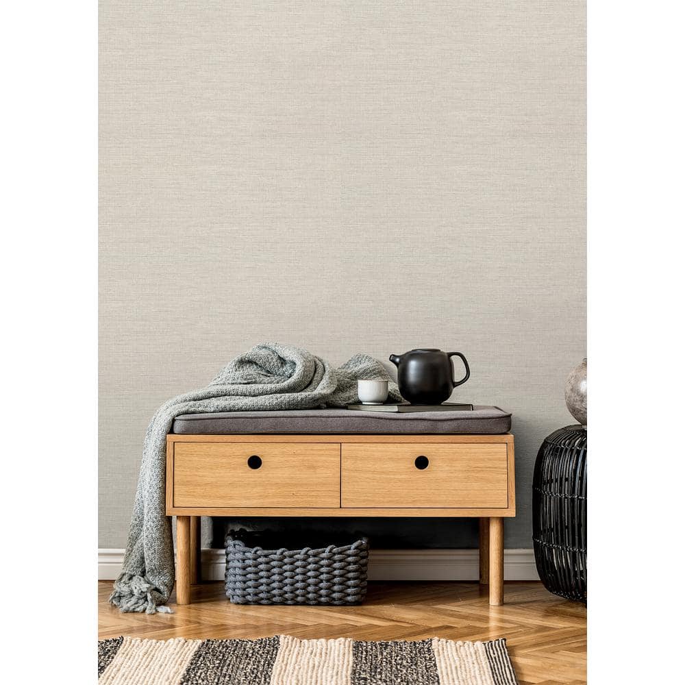 Essence Cream Linen Texture Non-Pasted Washable Wallpaper