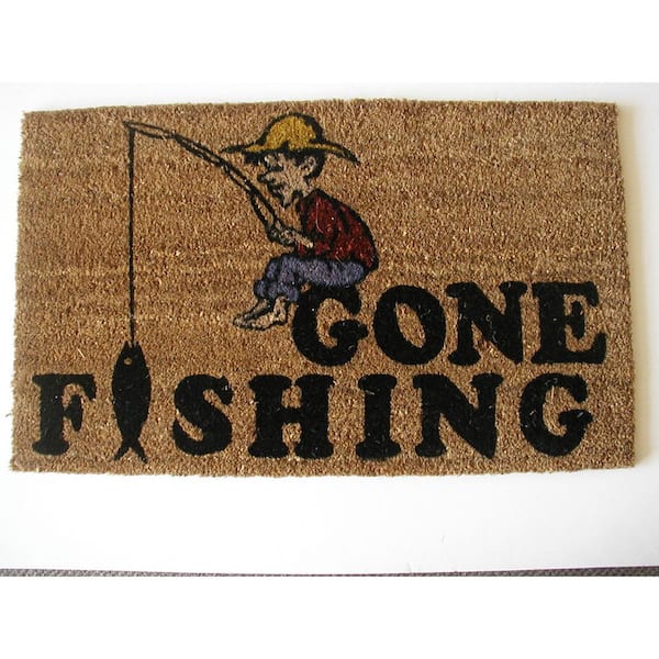 Entryways Gone Fishin,Coir with PVC Backing Doormat 17X 28X.5 Coir with PVC Backing Doormat 17X 28X.5 P2025 