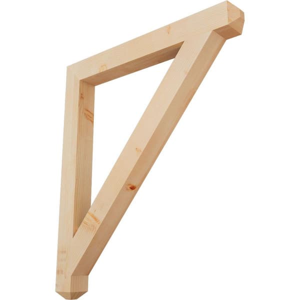 Ekena Millwork 3.5 in. x 44 in. x 38 in. Douglas Fir Traditional Craftsman Smooth Bracket