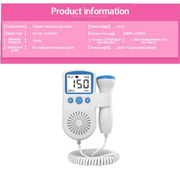 Buy Fetal Doppler Heartbeat for Pregnancy 50-230M Measuring Hz