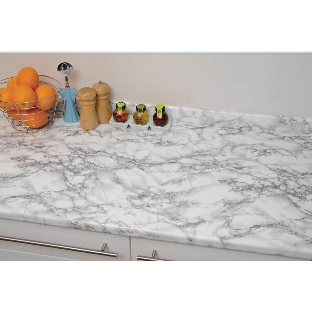 Matte White and Black Marble Self-Adhesive Film