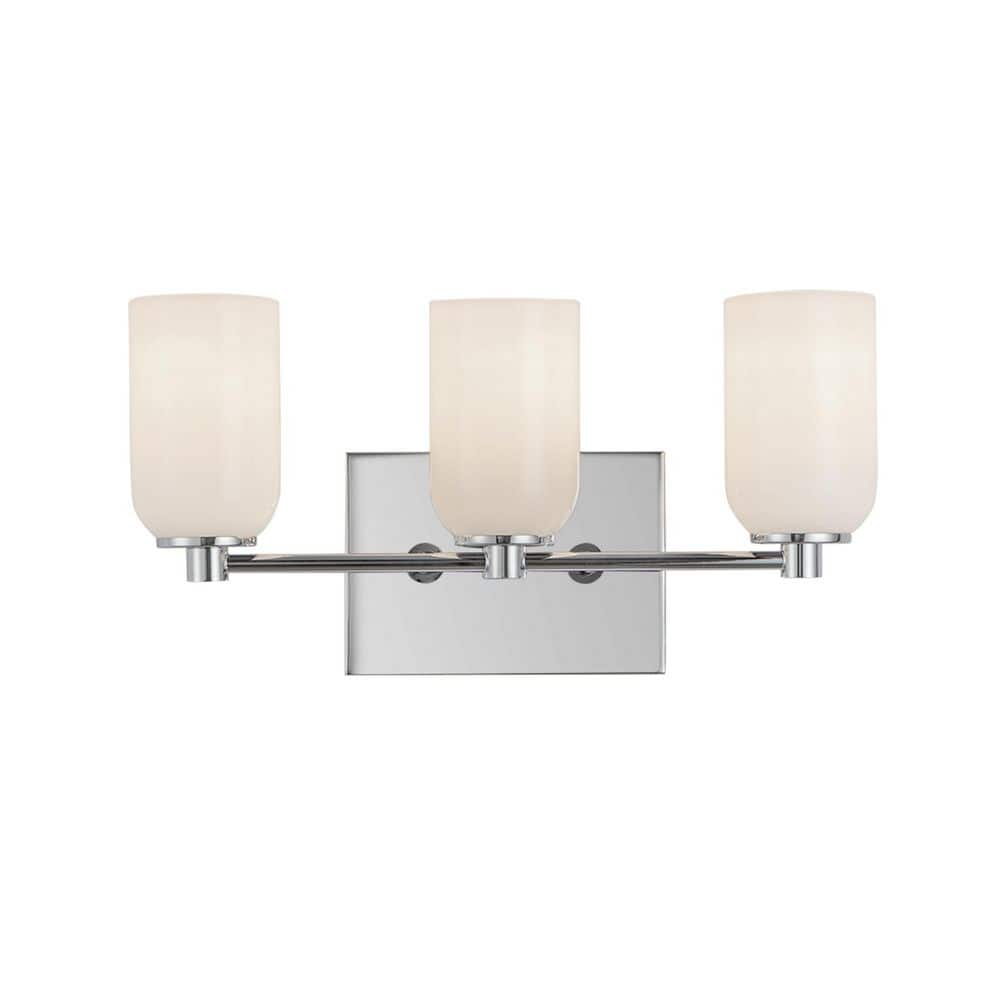 Nola 18-in. 3 Light 40-Watt Chrome/Glossy Opal Glass Vanity Light price history on PriceWatchPro