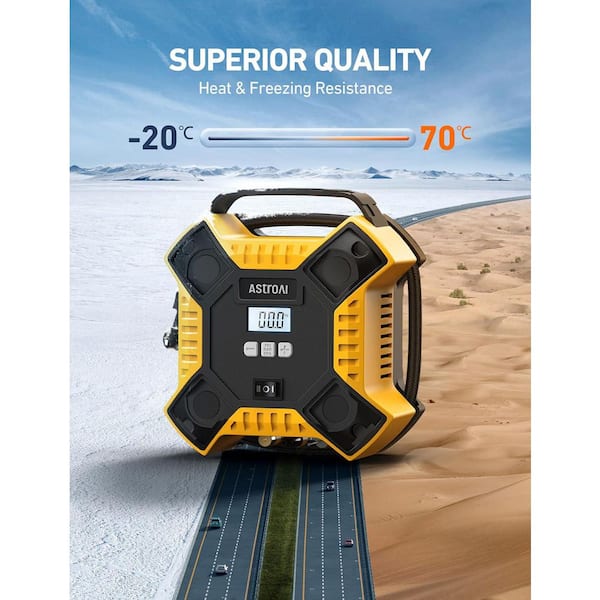 AstroAI 12V Portable Air Compressor Tire Inflator 160PSI with LED