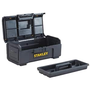 16 in. 1-Touch Latch Tool Box with Lid Organizers
