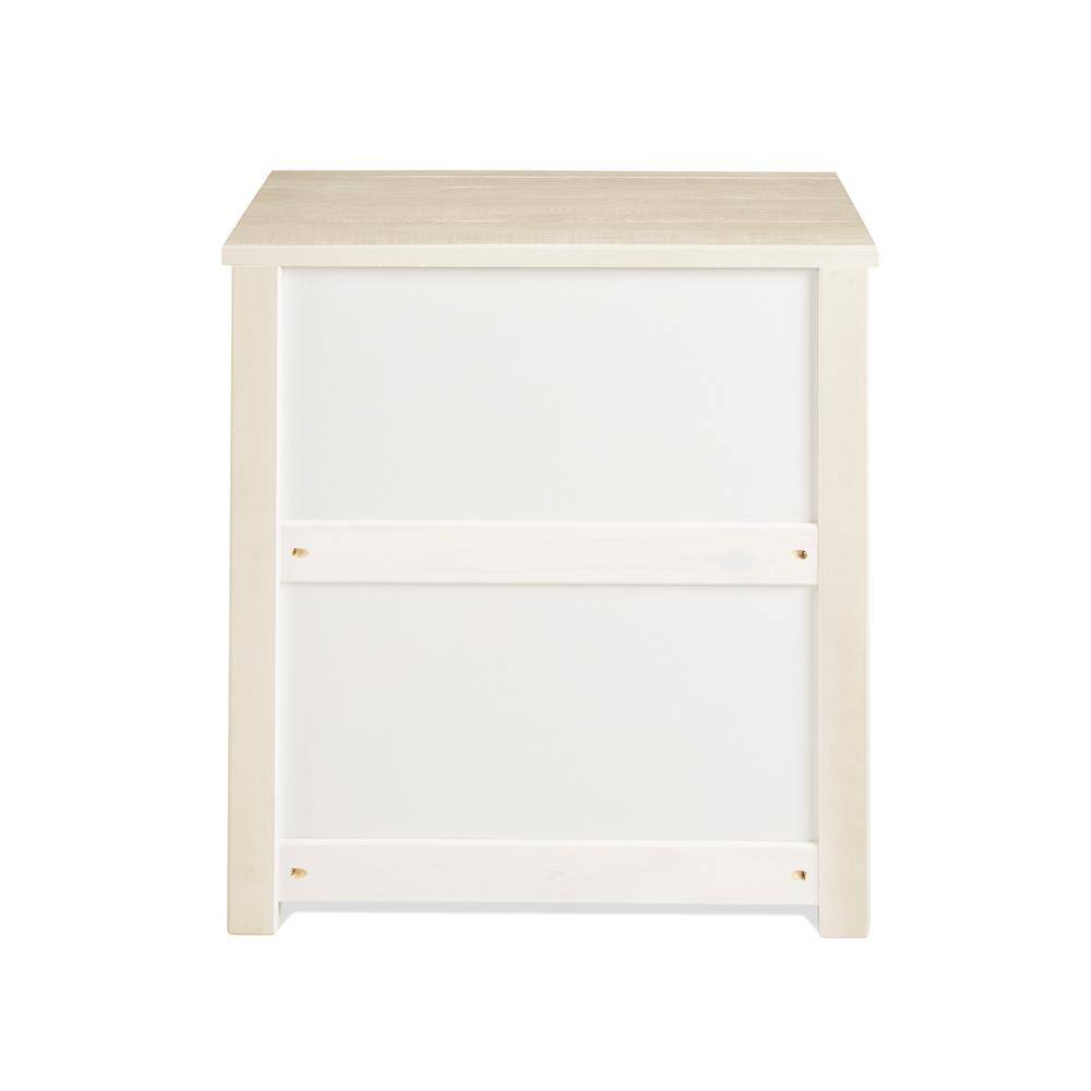 Antique White Solid Pine 3-Drawer Rustic Nightstand