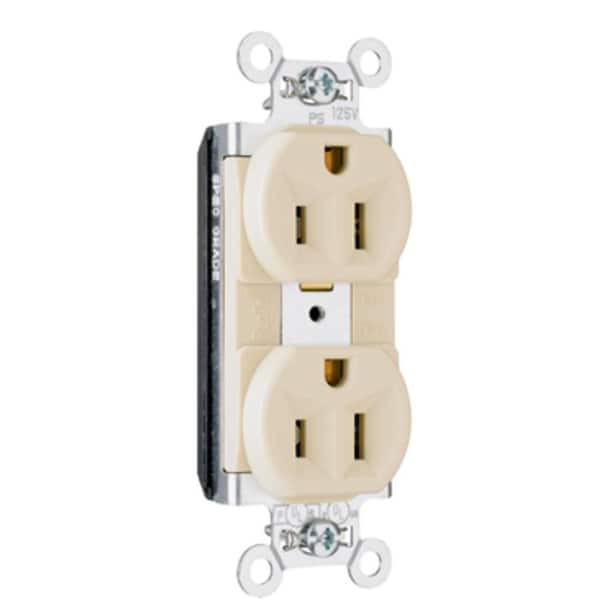 PlugTail 20 Amp Spec Grade Duplex Outlet, Ivory
