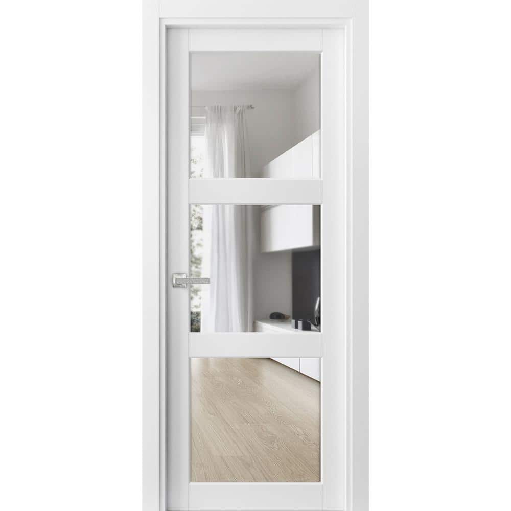 18 in. x 84 in. 1 Panel White Finished MDF Sliding Door with Hardware price history on PriceWatchPro