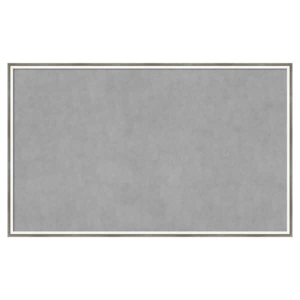 Amanti Art Lucie Silver White 41 in. x 25 in Framed Magnetic Board