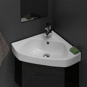 Arda Wall Mounted Bathroom Sink in White