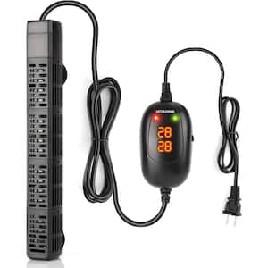 300W Submersible Fish Tank Heater with Over-Temperature Protection & Automatic Power-Off in Black