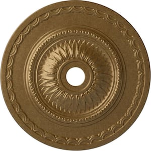1-5/8 in. x 29-1/2 in. x 29-1/2 in. Polyurethane Sunflower Ceiling Medallion, Pale Gold