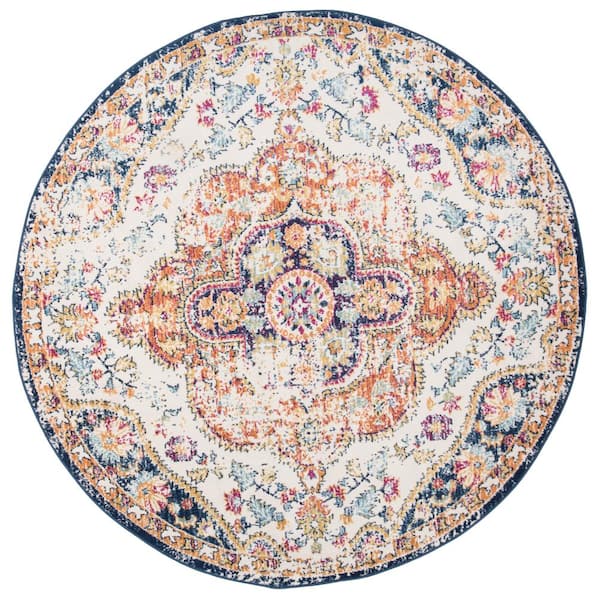 Monaco Round Multi 8 ft. Geometric Shapes Circles Area Rug