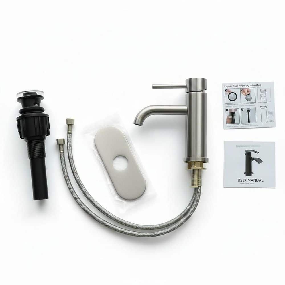 Single Handle Single Hole Bathroom Sink Faucet in Brushed Nickel price history on PriceWatchPro
