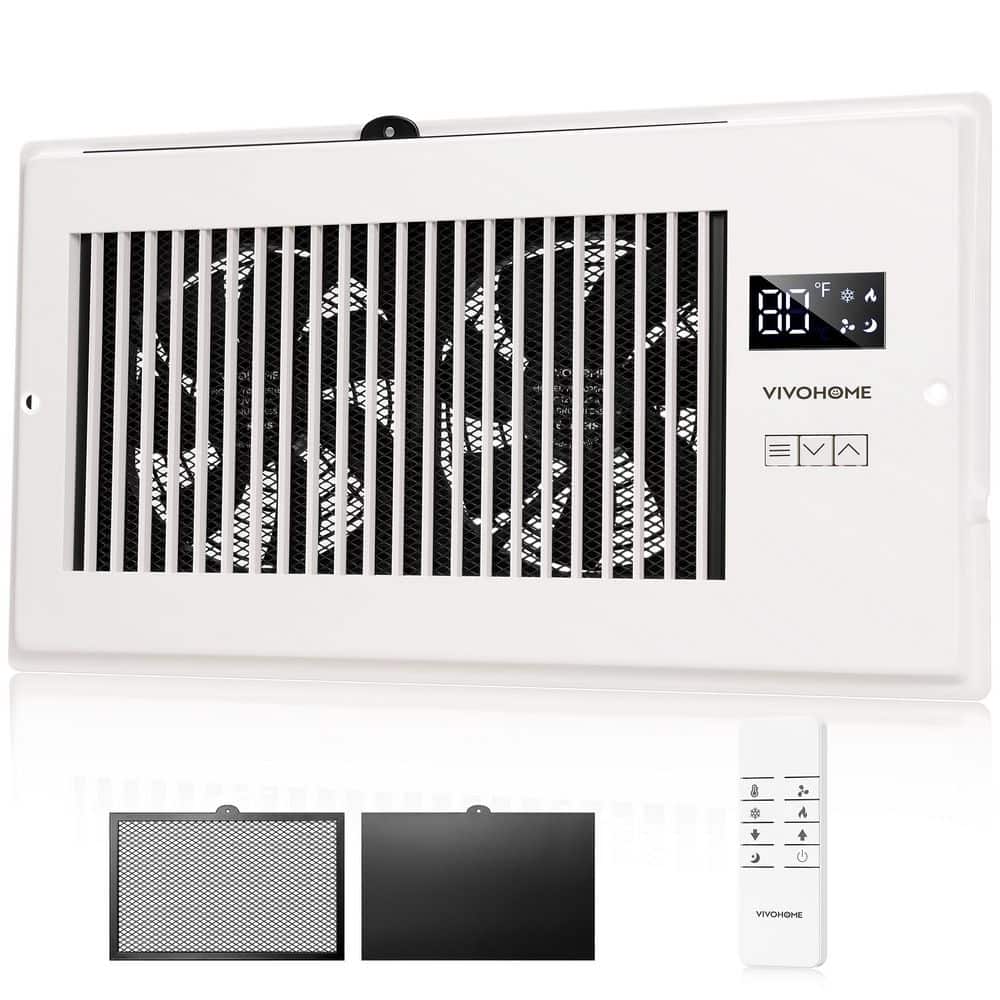 6 in. x 12 in. Opening Wall/Floor Mounted Quiet Register Booster Fan with Smart Thermostat, 10 Speed Control in White price history on PriceWatchPro