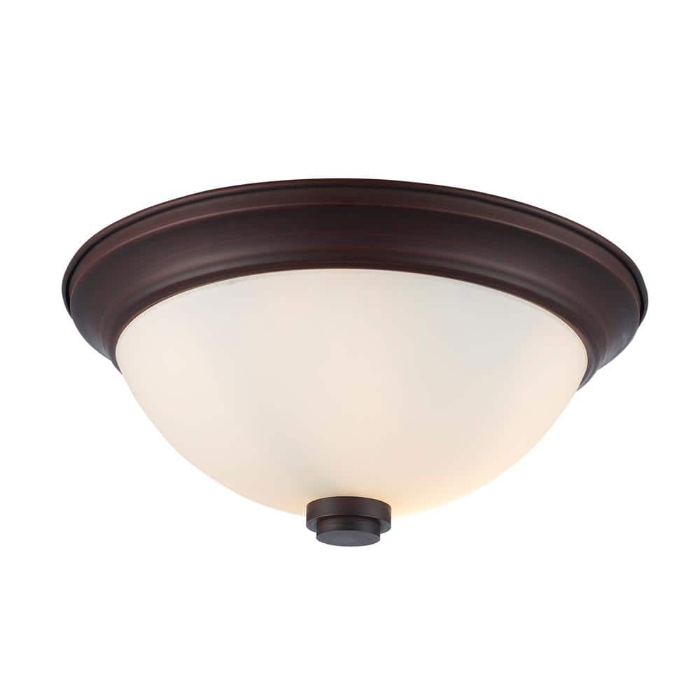 Mod Pod Rubbed Oil Bronze Glass Flushmount Light