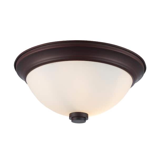 Bel Air Lighting Mod Pod 11.5 in. 1-Light Oil Rubbed Bronze Flush Mount Ceiling Light Fixture with Frosted Glass