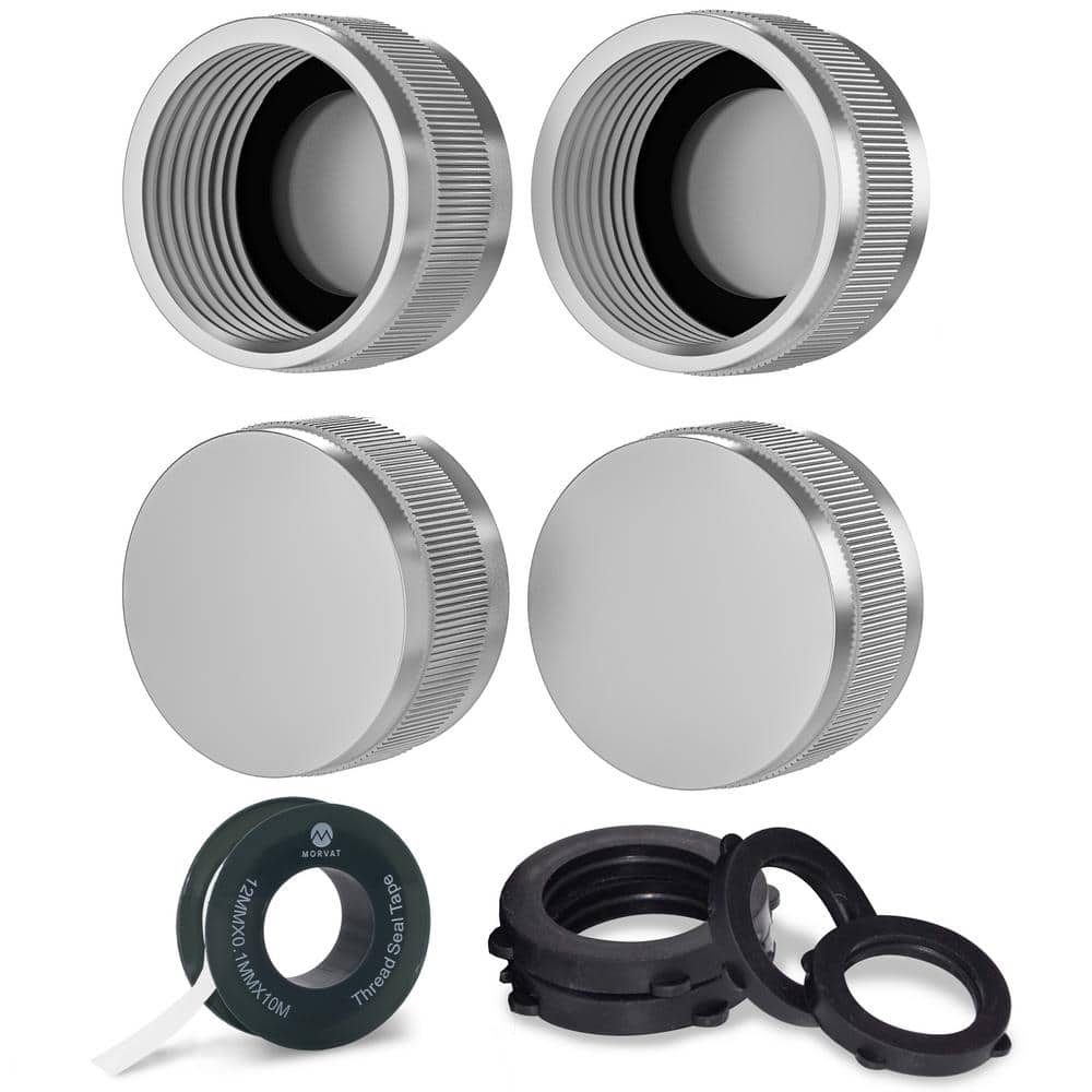 Morvat Morvat Nickel Plated Brass Garden Hose and Faucet Caps, (4Pack) MORNPCAPS4PACKA