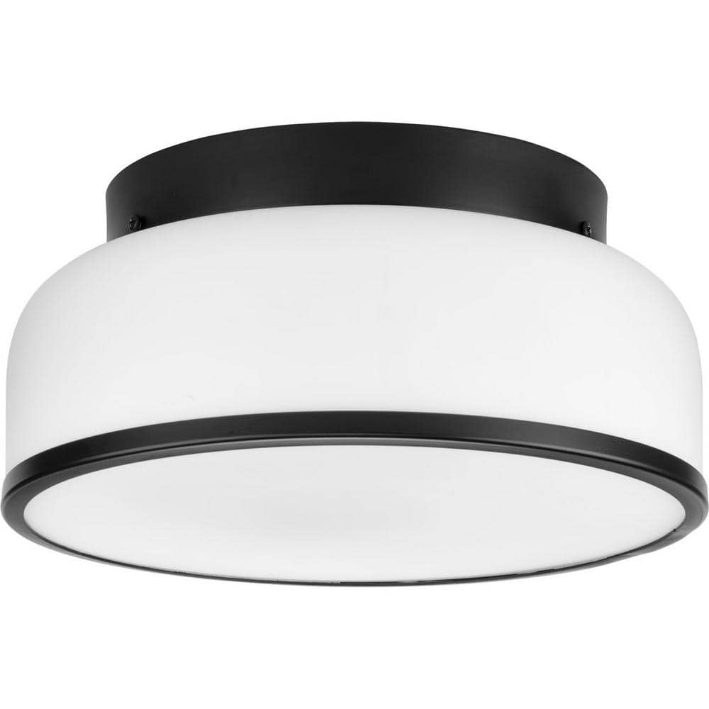 Parkhurst Matte Black Glass Flush Mount Light