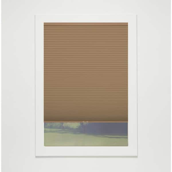 Perfect Lift Window Treatment Cut-to-Width Latte Cordless Blackout Eco Polyester Honeycomb Cellular Shade 67.5 in. W x 48 in. L