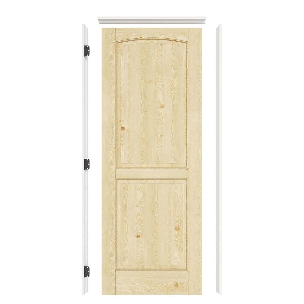 32 in. x 80 in. Right 6-Panel Solid Core Unfinished Pine Wood Assembly Required Single Prehung Interior Door+ Frame Set price history on PriceWatchPro