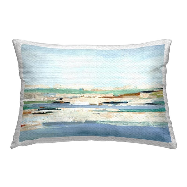Stupell Industries Abstract Seascape View Blue Rectangular Outdoor Throw Pillow