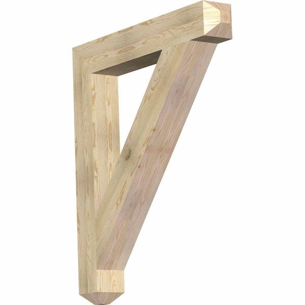 Ekena Millwork 6 in. x 48 in. x 42 in. Douglas Fir Traditional Craftsman Rough Sawn Bracket