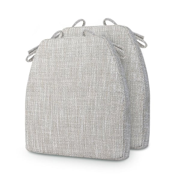 Unbranded Chair Cushions Trapezoid Replacement Outdoor Seat Cushion,Dining Chair Pads with Ties and Non-Slip Backing,Beige