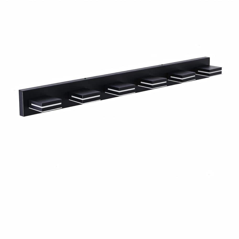 47.2 in. 6-Light LED Matte Black Bathroom Vanity Light with Dimmable 6000K Light and 180°Rotatable Shade price history on PriceWatchPro