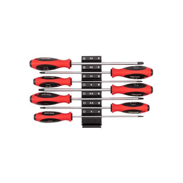 Phillips and Slotted Screwdriver Set with Modular Organizers - 8 in. Shanks, 7-Piece (1-3, 4-8 mm)
