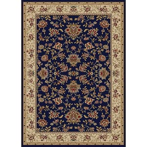 Como Navy 3 ft. x 5 ft. Traditional Oriental Floral Area Rug