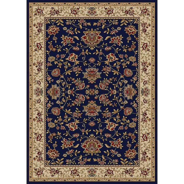 Unbranded Como Navy 5 ft. x 7 ft. Traditional Oriental Floral Area Rug