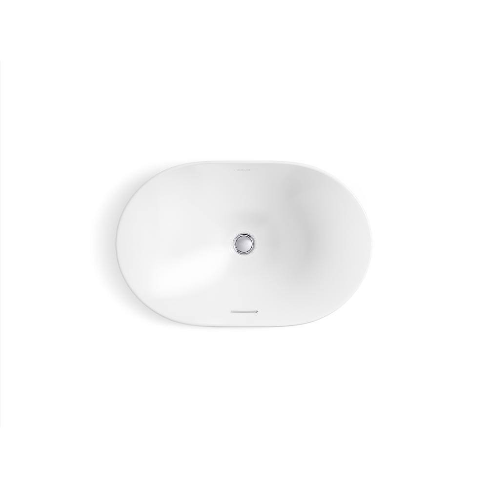 White Ceramic Oval Vessel Bathroom Sink