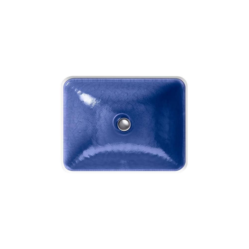 Yepsen Opaque Sapphire Glass Undermount Bathroom Sink
