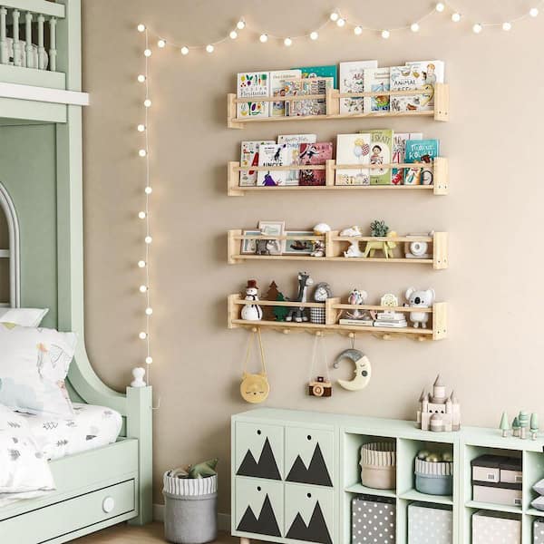 Wall Shelf Floating Bookshelves Kids 4-pack Wall Mounted Metal Kids  Bookshelf, Floating Book Shelves For