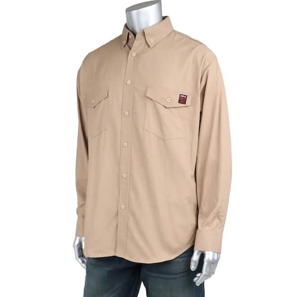 PIP Men's Medium Tan AR/FR Dual Certified Ripstop Long